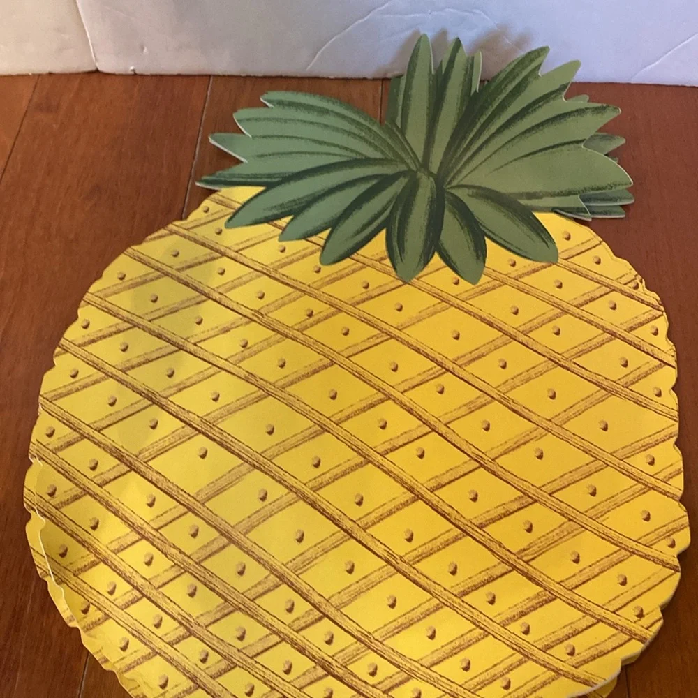Tropical fruit  pineapple table placemats set of 4 summer 17x13” new